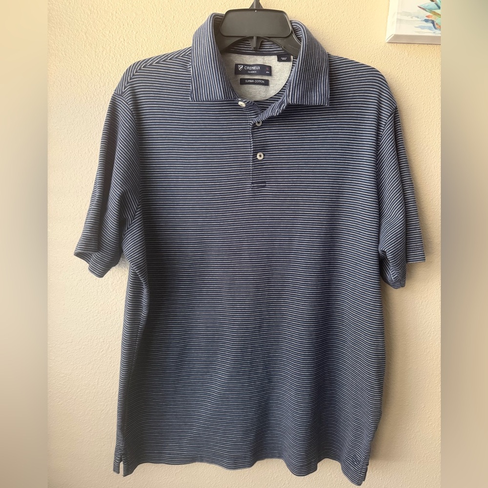 Cremieux Classics XL Supima Cotton Striped Golf Polo Shirt